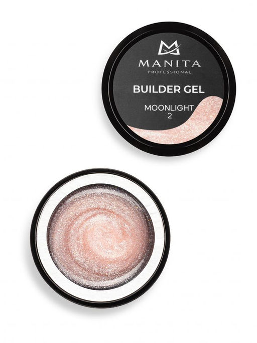 Manita Professional Гель моделирующий для ногтей с хлопьями юки / Builder Gel Moonlight №02, 15 мл  фото 3
