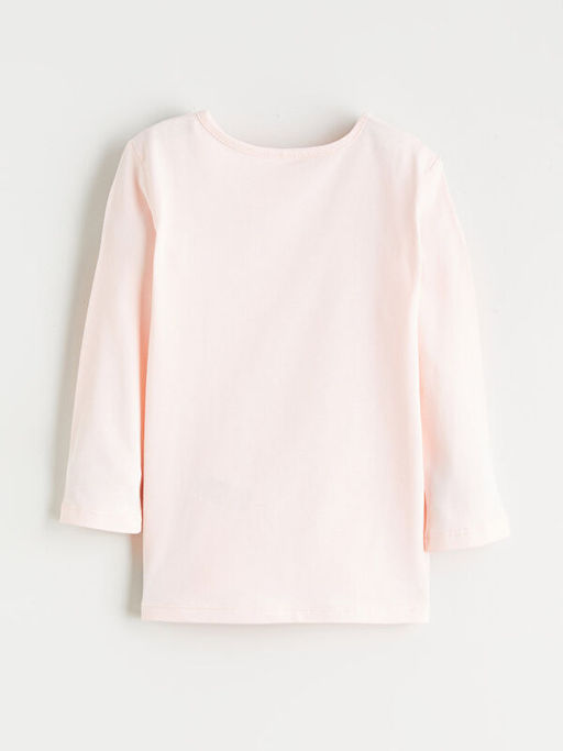 Bisiklet Yaka Bask?l? Uzun Kollu K?z ?ocuk Pijama Tak?m?