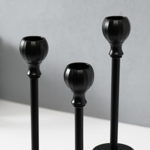 Металлический подсвечник на 1 свечу «Надёжность», d=2.2 см, набор 3 шт., h=27 см, 24.5 см, 23 см