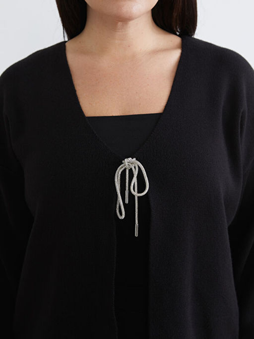 B?y?k Beden V Yaka Kad?n Triko H?rka