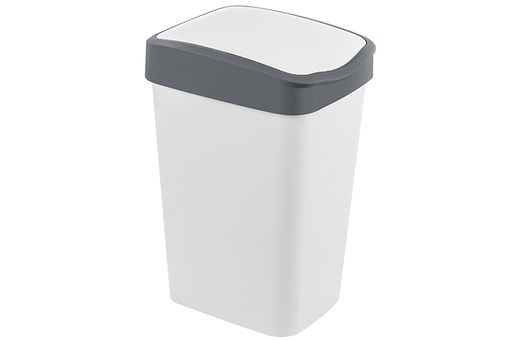 Ведро для мусора с подвижной крышкой 10 л 23,5*19,5*33,7 см Тандем белый/серый (841018) - Elan gallery фото 15