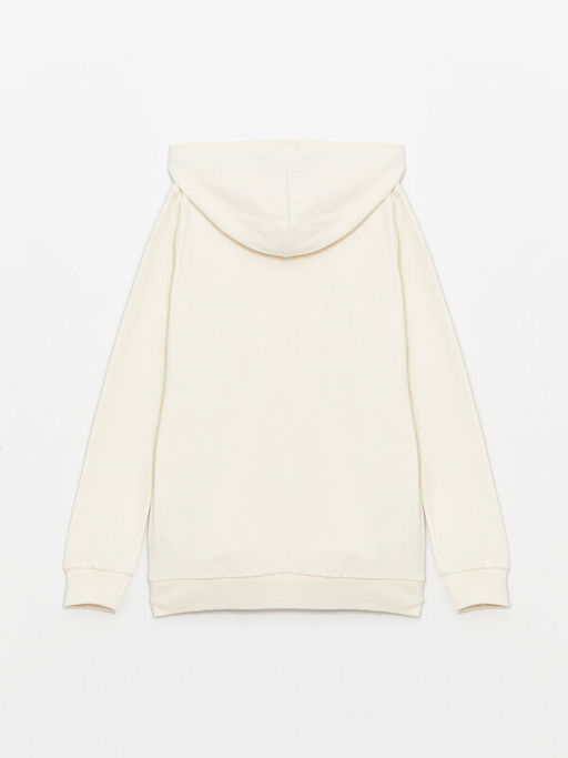 Kap??onlu Basic Uzun Kollu K?z ?ocuk Fermuarl? Sweatshirt