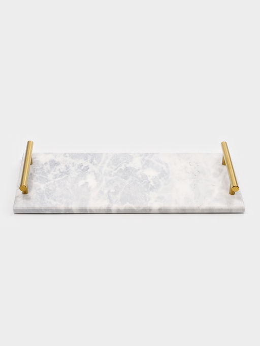 Поднос Magistro Marble, мрамор, 38.2×18.2 см, белый