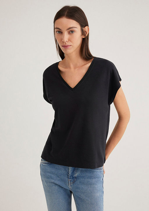 Lux Touch TENCEL TM Siyah Modal Tisort - Mavi фото 2