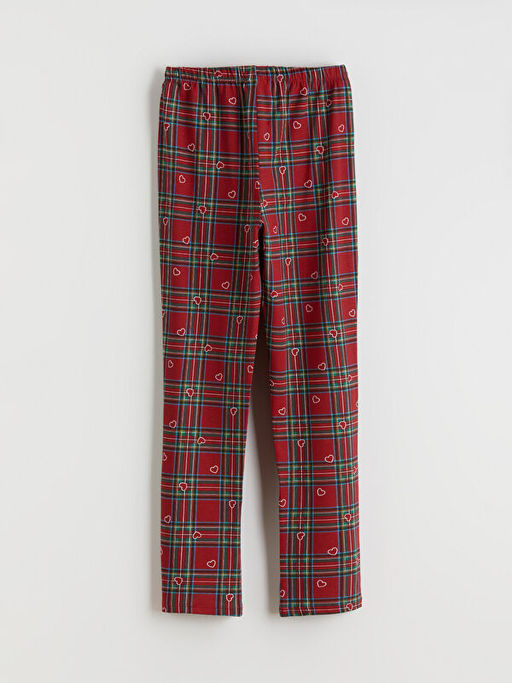 Beli Lastikli Ekose K?z ?ocuk Pijama Alt