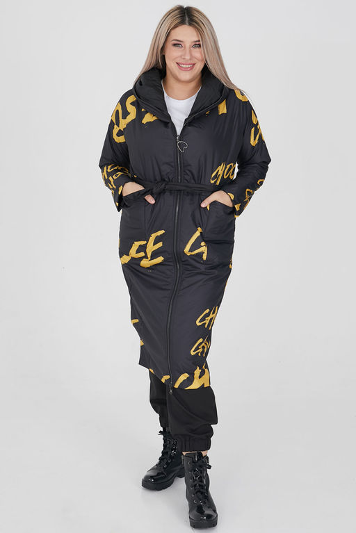 Пальто Luxury Moda 1025 желтый принт