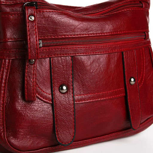 Сумка-мешок на молнии, цвет бордовый - Simaland фото 4