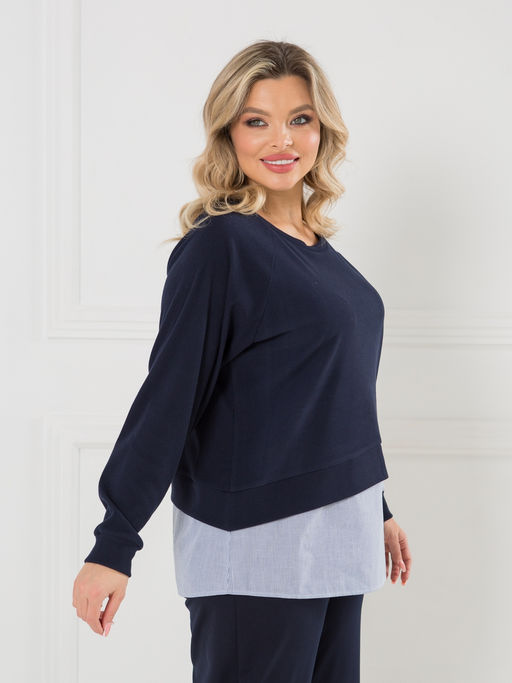 Блузка 1444 темно-синий - Novita фото 4