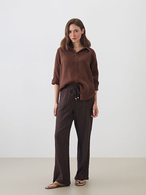 G?mlek Yaka Modal Kar???ml? Bluz