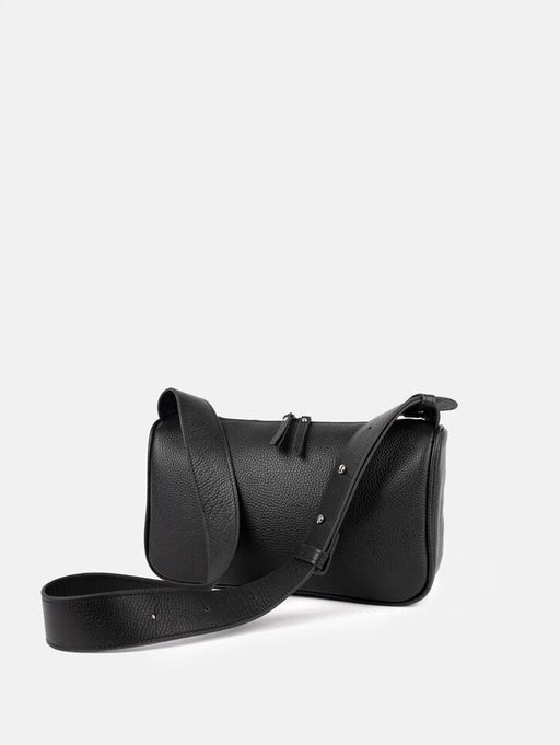 Сумка женская через плечо с широким ремнем L220 кожа черная К94 (С4000 кожгалантерея)