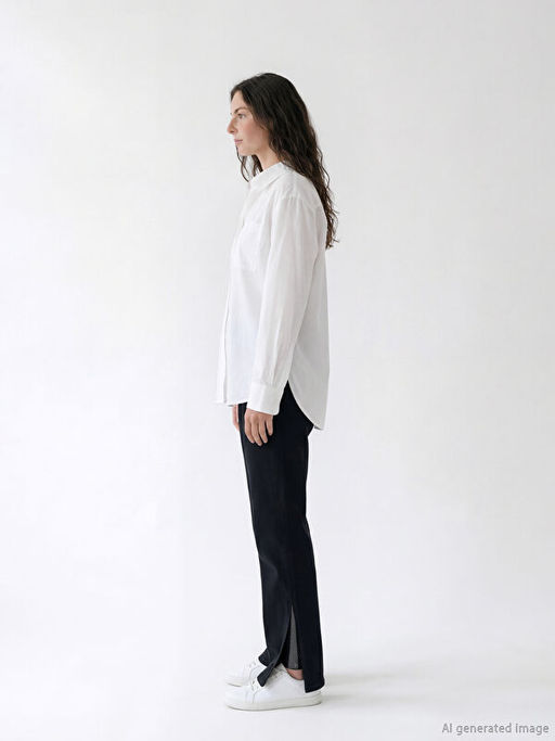 Kolay Giyilebilir Beli Fermuarl? Straight Fit Kad?n Jean Pantolon