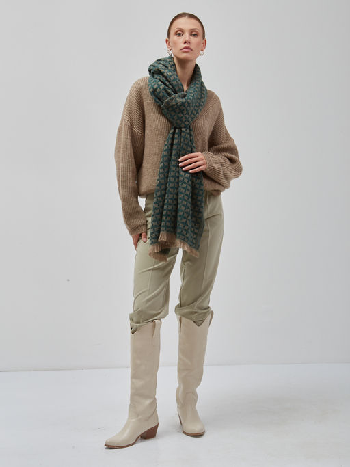 В составе шерсть и кашемир! теплый двусторонний палантин - Tantino фото 5