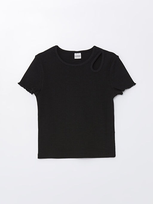 Bisiklet Yaka K?sa Kollu K?z ?ocuk Bluz ve ?ort Etek - Waikiki фото 2