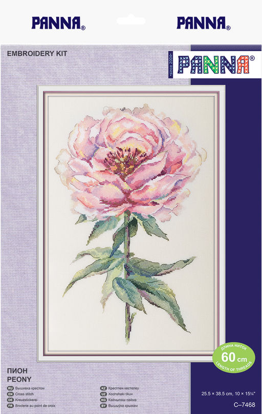 Набор для вышивания PANNA C-7468 Пион 25.5 х 38.5 см