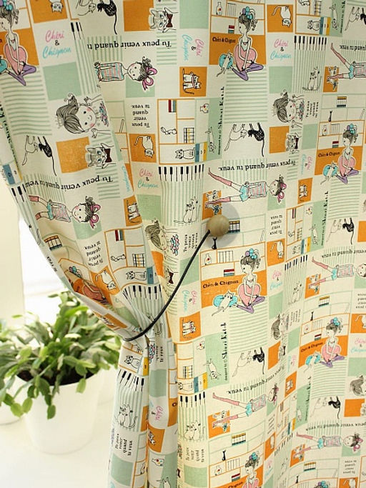 Интерьерный хлопок Котокафе, ш.1.48м, хлопок-100%, 230гр/м.кв - Купава фото 2