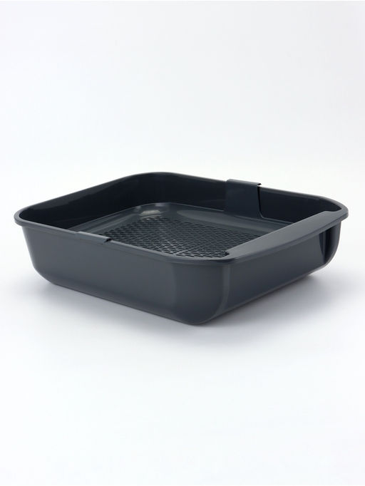 Туалет для кошек Марсель глубокий с сеткой 50×34.5×12 см (полипропилен) серый