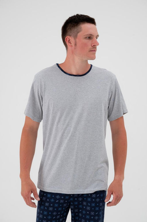 Пижама мужская из футболки с коротким рукавом и брюк из кулирки Генри синий - Амадэль фото 6