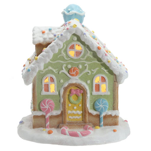 Фигурка декоративная "Домик" с подсветкой (АААх3, н/п), L28 W18 H30 см, 2в.