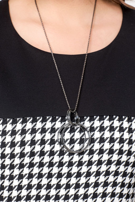 Блуза Swallow 803.2 черный+серебряный узор фото 993