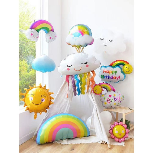 Цена за 5 шт. Воздушный шар фольгированный 24" «Облако с дождиком», фигура