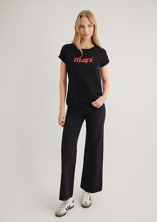 Mavi Logo Bask?l? Siyah Tisort  фото 3