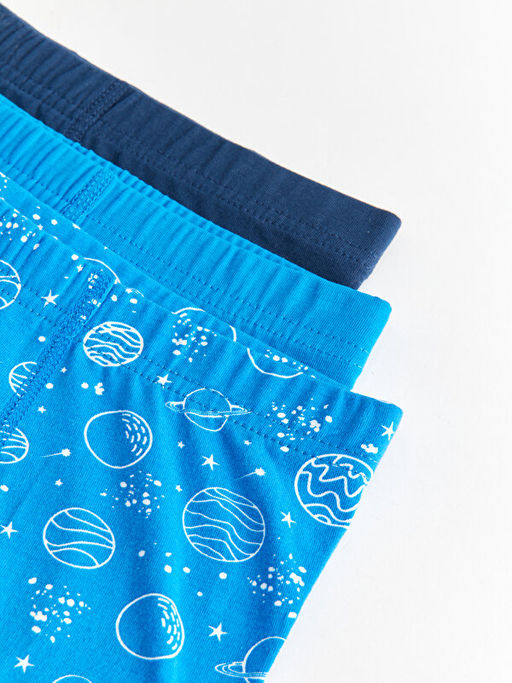 Bask?l? Pamuklu Erkek ?ocuk Boxer 3l? - Waikiki фото 3