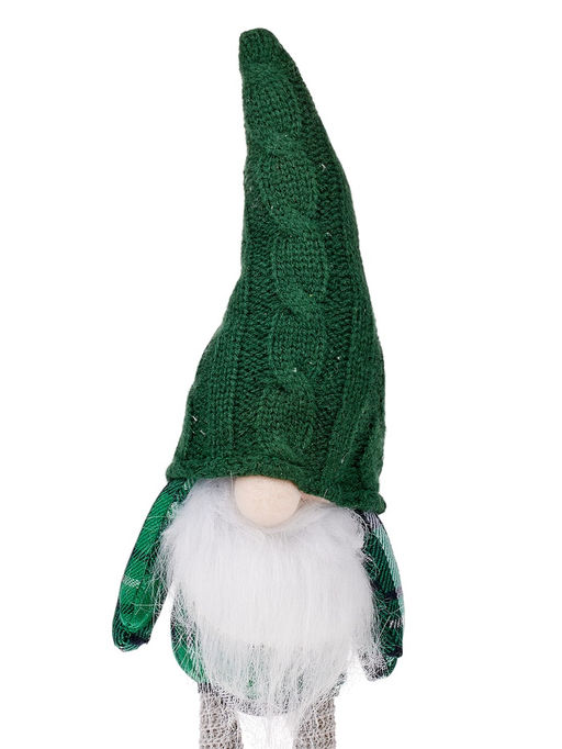 Фигура текстиль «Гном в зелёном» 42 см, 1 LED, от батареек AG13×3, свечение тёплое белое