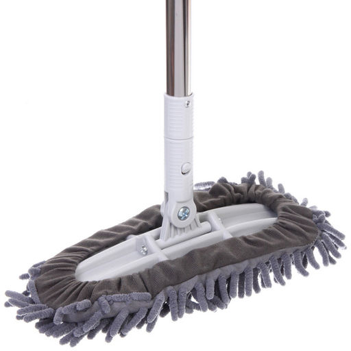 Швабра с насадкой из микрофибры, телескопическая ручка 77-120см силиконовое основание ZY5011