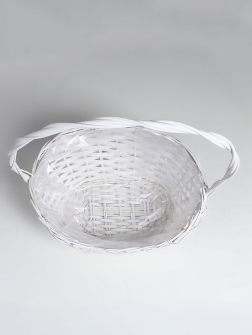 Корзина плетёная для хранения, лоза, овальная, со вставкой, серая, набор 3 шт.