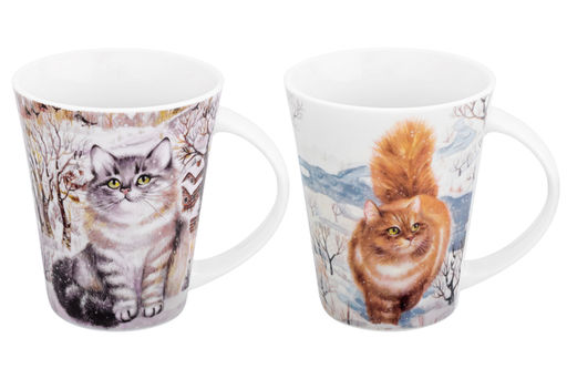Набор 2 кружек 350 мл 12*9*11 см Коты NEW BONE CHINA - Elan gallery фото 4