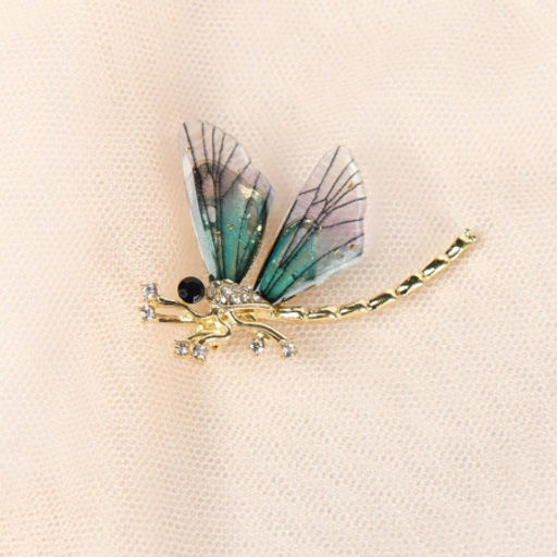 Брошь Стрекоза 5 см / 38B-11-1 /уп 432/ (Зеленый) - Галеонтрейд фото 4