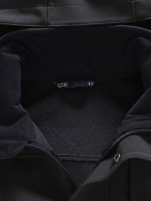 Ветровка мужская софтшелл виндстоппер с капюшоном спортивная черного цвета 9617_1Ch