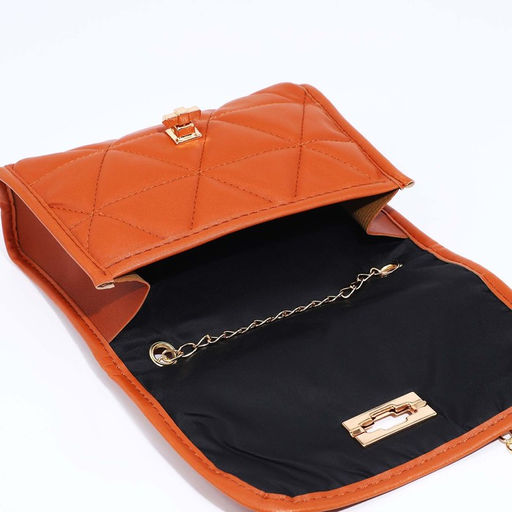 Сумка-мессенджер на застёжке, цвет рыжий