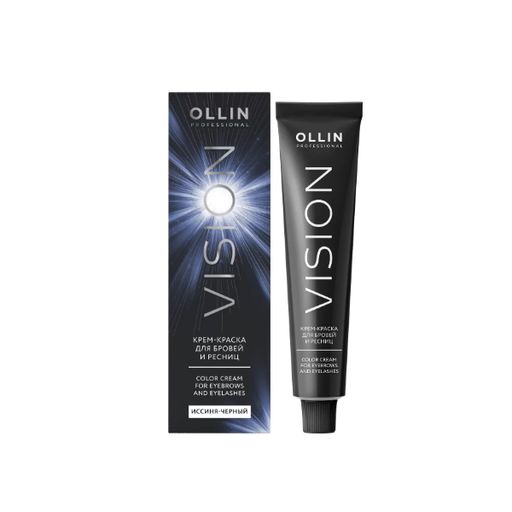 OLLIN VISION (Иссиня-черный) крем-краска для бровей и ресниц 20мл
