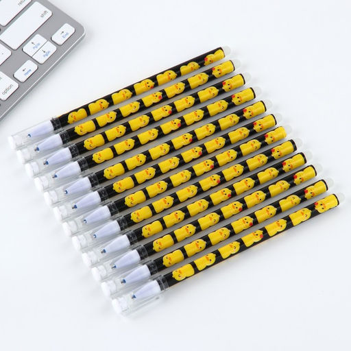 Цена за 12 шт. Ручка пиши стирай синяя паста 0,5 мм с колпачком «Утя»