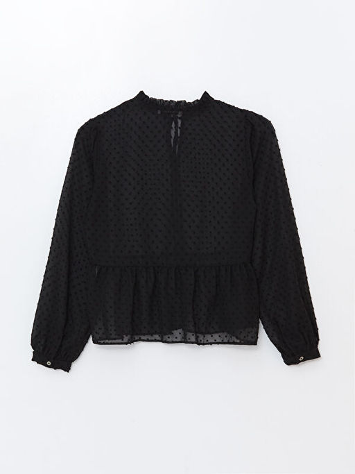 Ba?lamal? Yaka Dokulu Kad?n Bluz