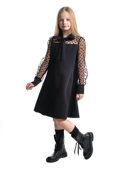 Платье для девочки праздничное нарядная форма детская одежда UD 7848 черный - Mini maxi фото 12