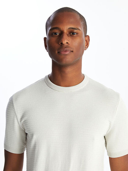 Bisiklet Yaka K?sa Kollu Erkek Triko Kazak