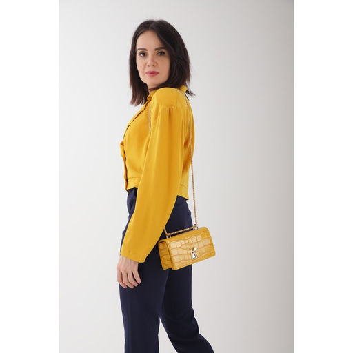 Сумка-мессенджер на застёжке, цвет жёлтый - Simaland фото 4