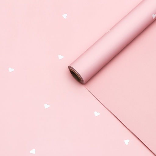 Пленка для цветов, 57 см ? 10 м, Сердечки, нежно-персиковая, 65 мкм - UPAK LAND фото 2