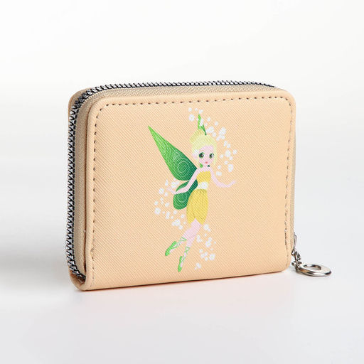 Кошелёк на молнии «Фея земли», отдел для карт, для монет, бежевый