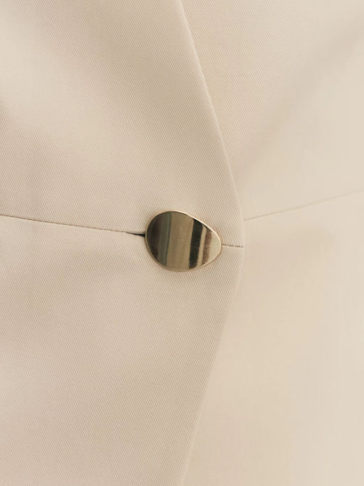 Жилет из тенселя и хлопка с декоративной пуговицей / Zarina  фото 7