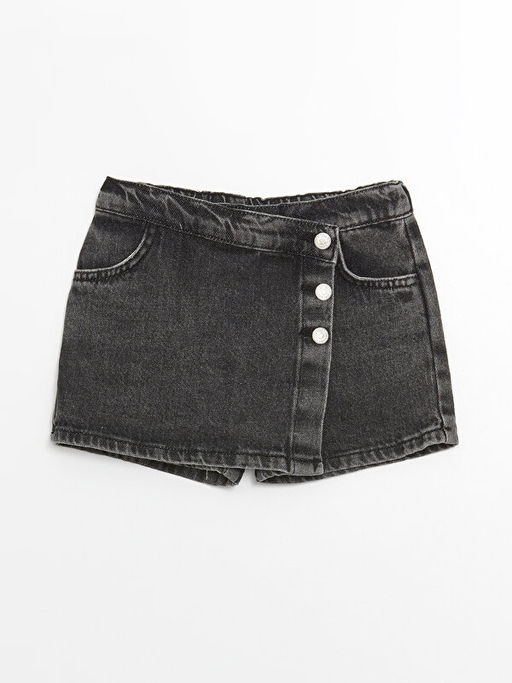 Beli Lastikli K?z Bebek Jean ?ort Etek