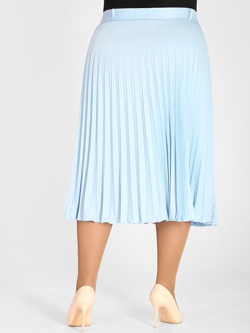 Плиссированная юбка миди с поясом - Almond фото 9