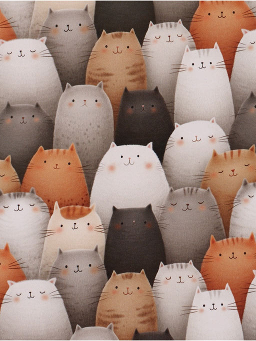 Цена за 10 шт. Бумага упаковочная глянцевая двухсторонняя «Коты», 70 × 100 см