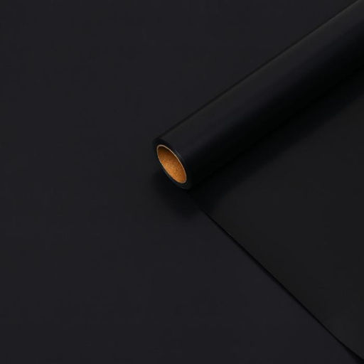 Пленка для цветов и букетов, чёрная, матовая, 58 см × 10 м