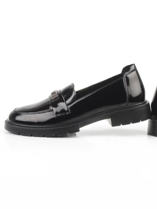 03-PDHL243-1 BLACK Лоферы женские (натуральная кожа)