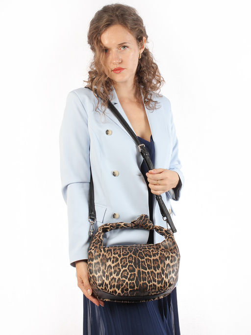LACCOMA сумка Офелия-HL040-леопард темно коричневый эко кожа хлопок