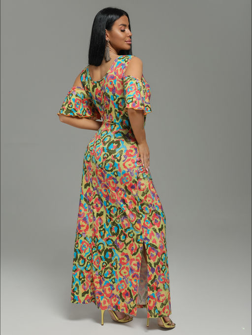 Ялта платье женское (леопард салатовый)