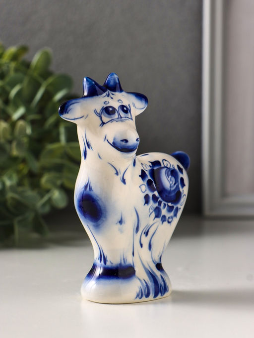 Фигурка фарфор «Козёл Кузя», 11.5 см, гжель